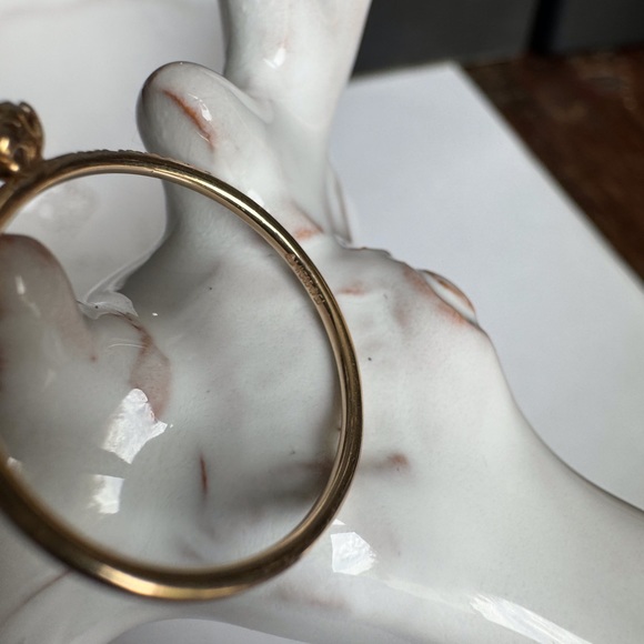 14KYG Solitaire Pave’ Diamond Ring - Picture 7 of 7